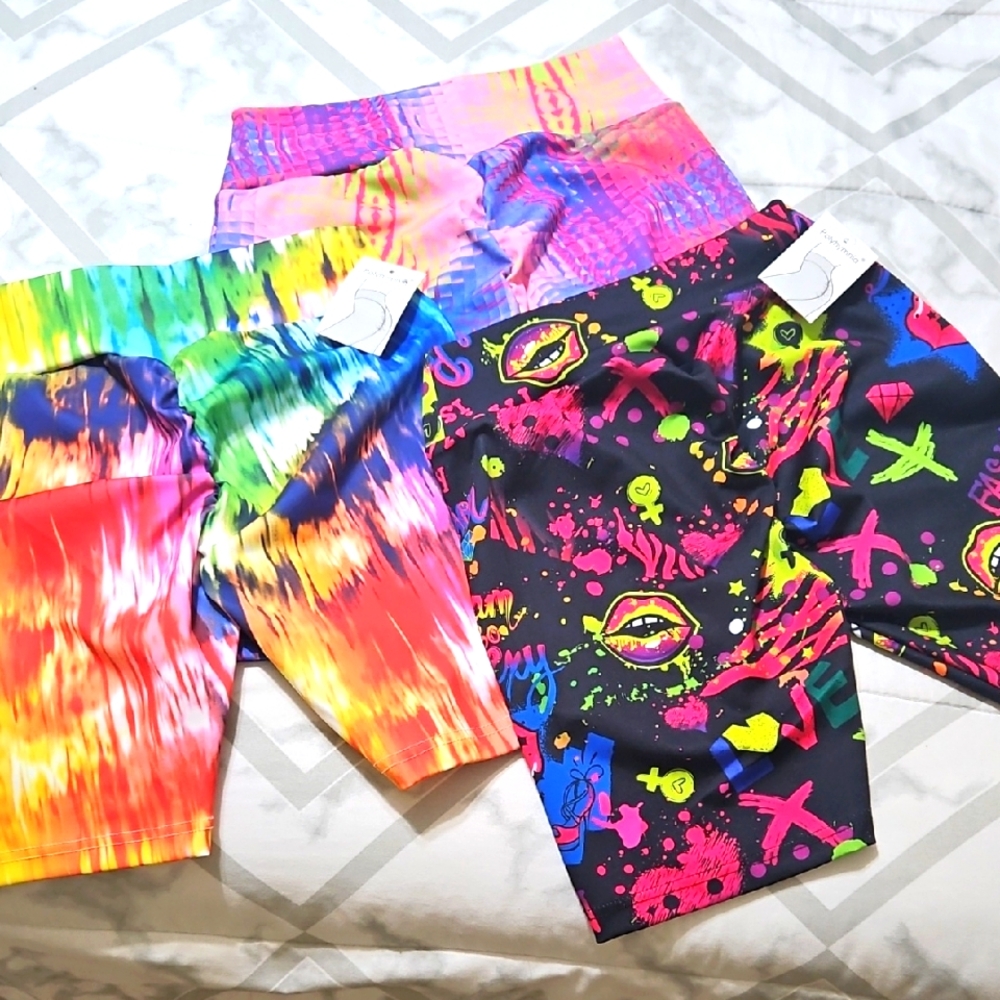 Women's Set Of 3 Scrunched Butt Leggings Shorts Set